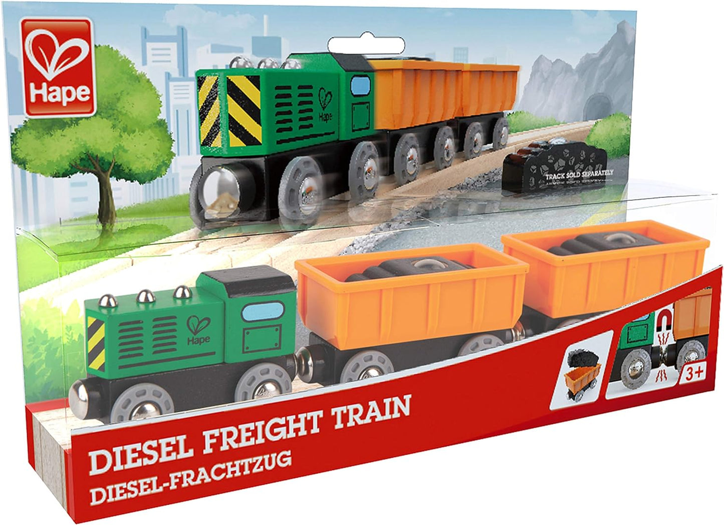 E3719 Kids Wooden Railway Passenger Steam Train Toy