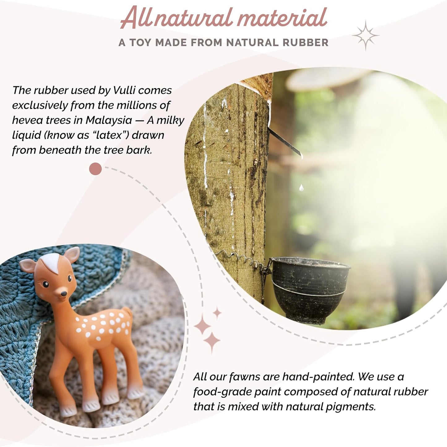 Fanfan the Fawn - 'S New Friend - Soft Natural Rubber - Bpa-Free Teething Toy for Babies from Birth