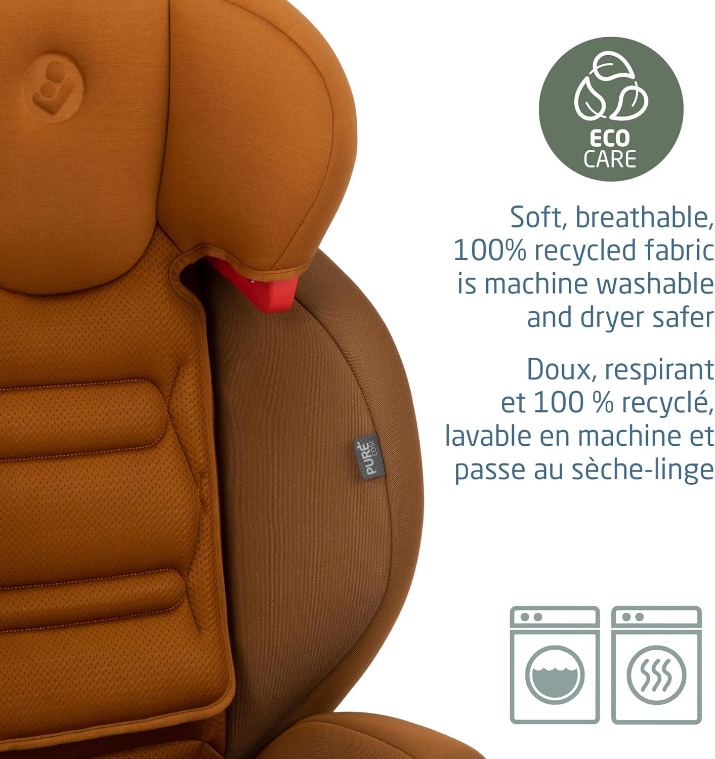 Rodisport 2-In-1 Convertible Booster Car Seat | High Back & Backless Modes | 7-Position Adjustable Height | Integrated Belt Guides | Rigid-Latch System | Cognac