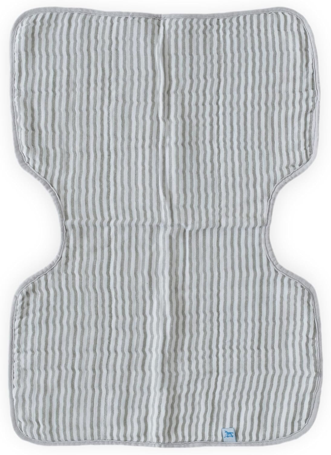 Cotton Muslin Burp Cloth – 21”X 14” - 100% Cotton – Machine Washable - 4 Absorbent, Lightweight Layers - Playful Design - Reversible & Foldable - for Boys & Girls (Grey Stripe)