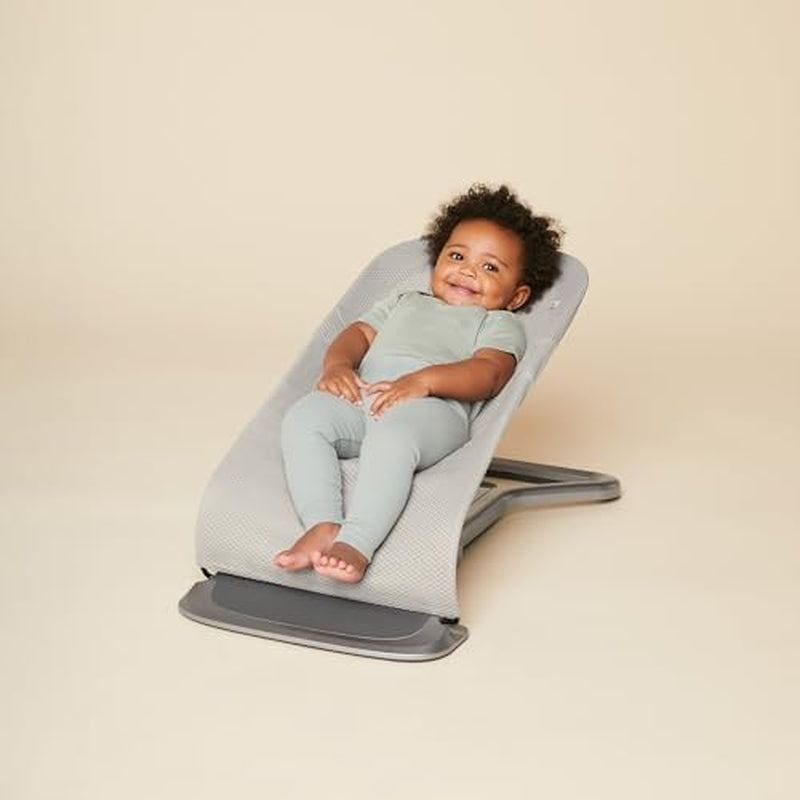 Evolve 3-In-1 Mesh Bouncer, Adjustable Multi Position Baby Bouncer Seat, Fits Newborn to Toddler, Grey Mesh