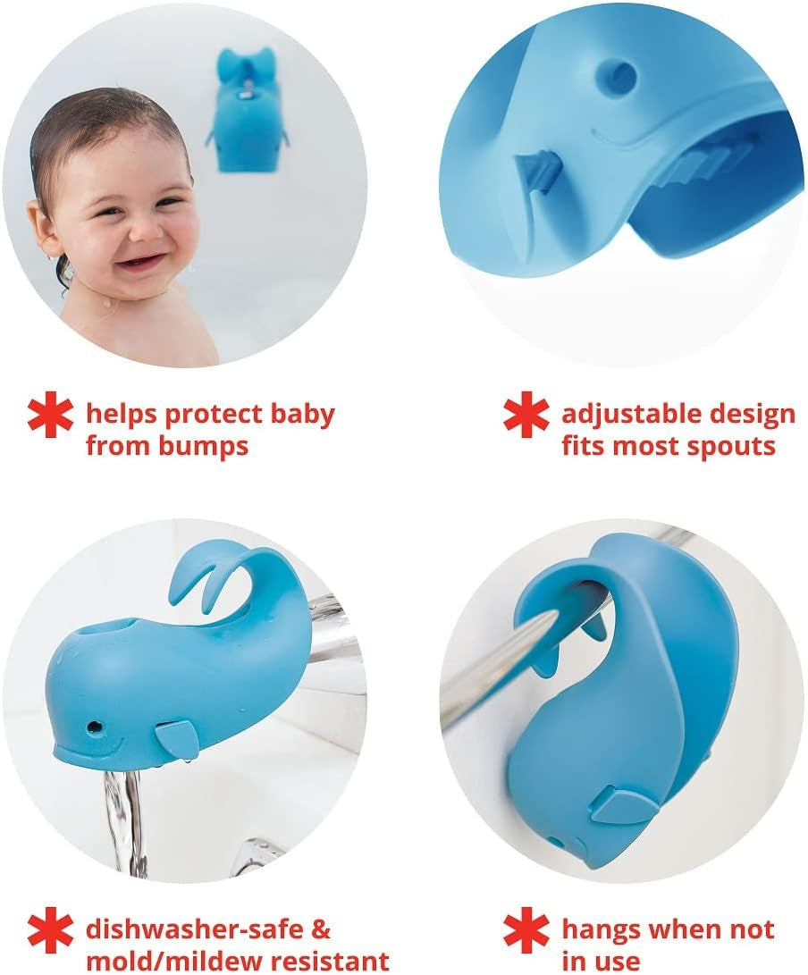 Baby Bath Spout Cover, Universal Fit, Moby, Blue