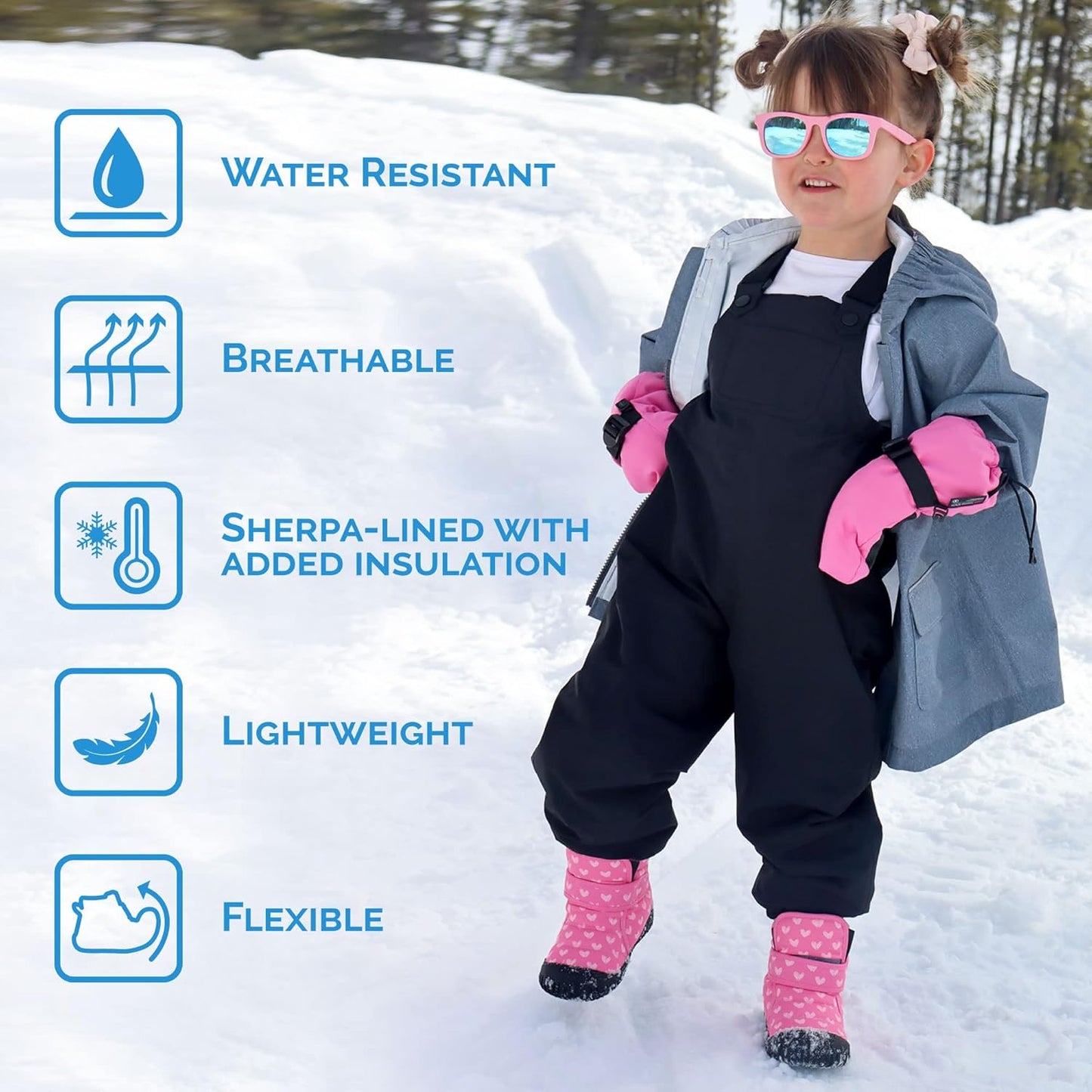 Water-Resistant Toasty-Dry Booties with Sherpa Lining for Toddlers