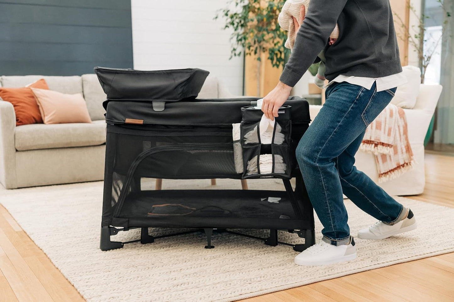Remi Changing Station/Wipeable Surface/Simple Attachment and Storage/Jake (Charcoal)