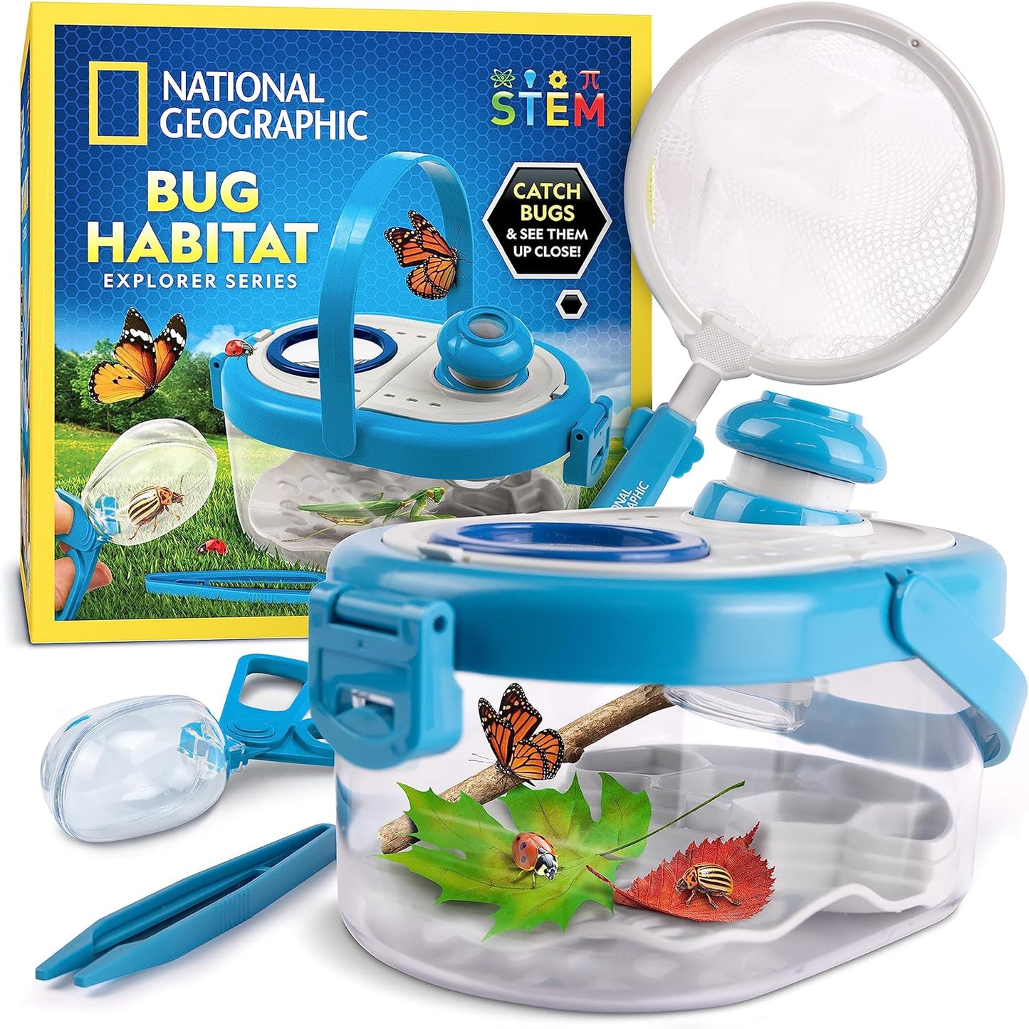 National Geographic Bug Catcher Kit for Kids - Insect Habitat with Magnified Viewer, Catcher, Tweezers & Learning Guide, Kids Bug Catching Kit, Outdoor Toys