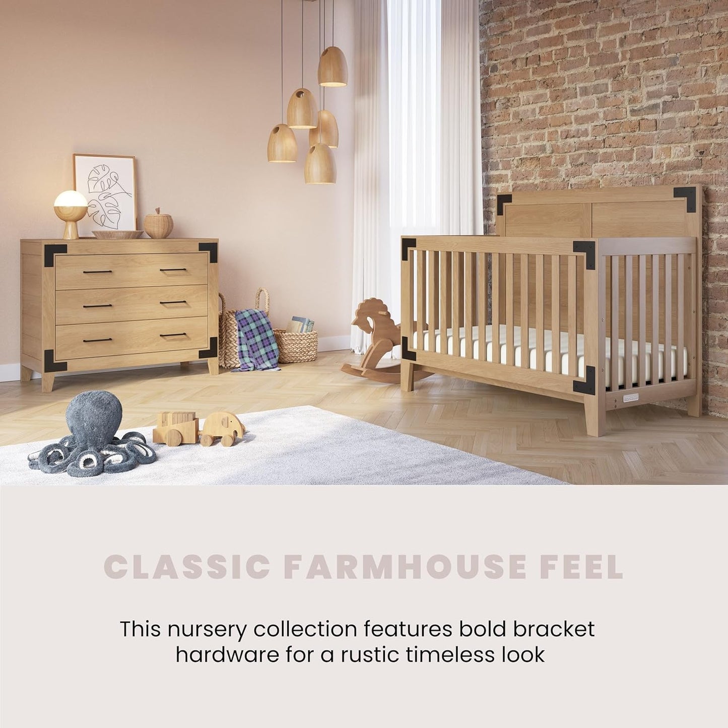 Lucas 4-In-1 Convertible Crib, Nutmeg