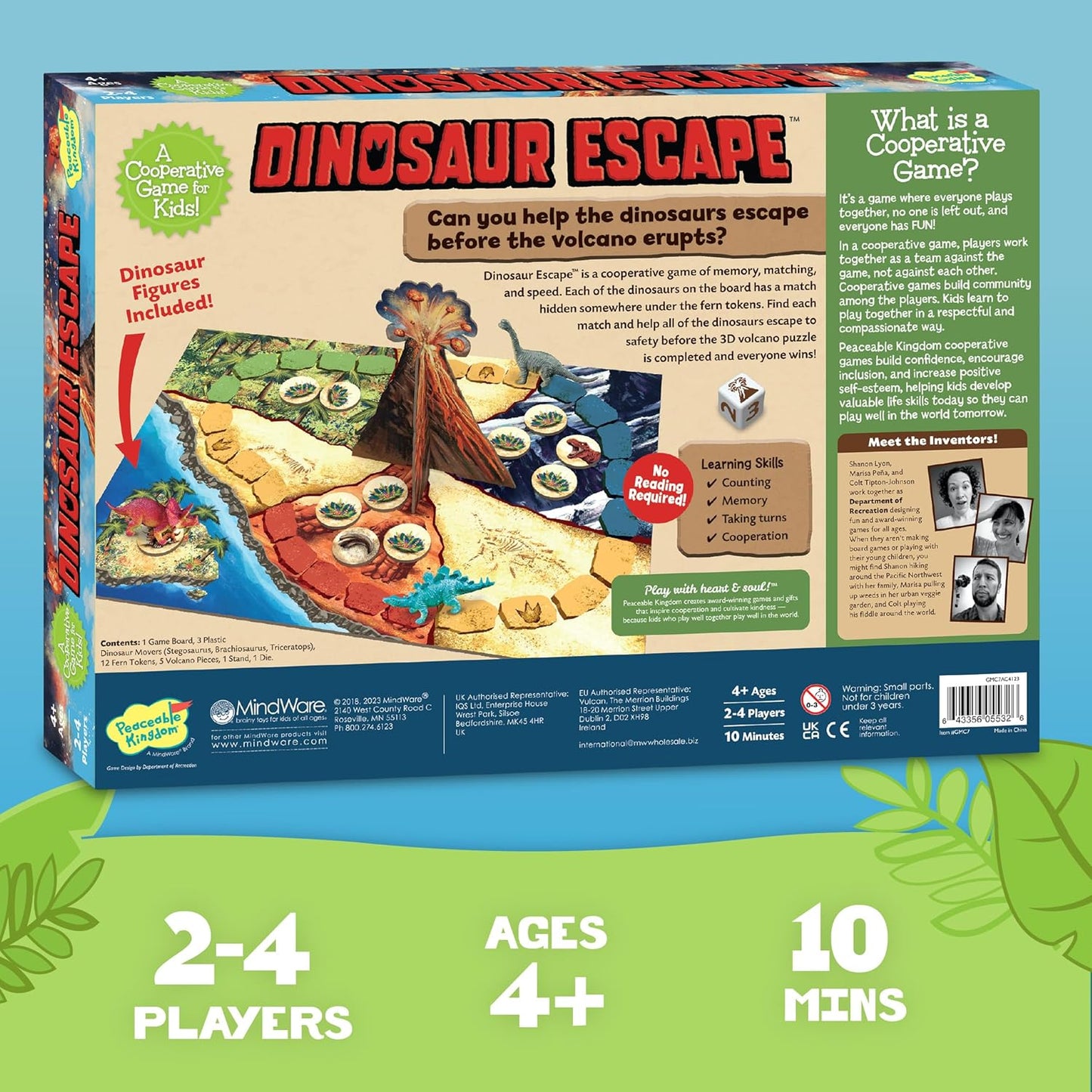Dinosaur Escape Award Winning Cooperative Memory Game of Logic and Luck for 2 to 4 Kids Ages 4+
