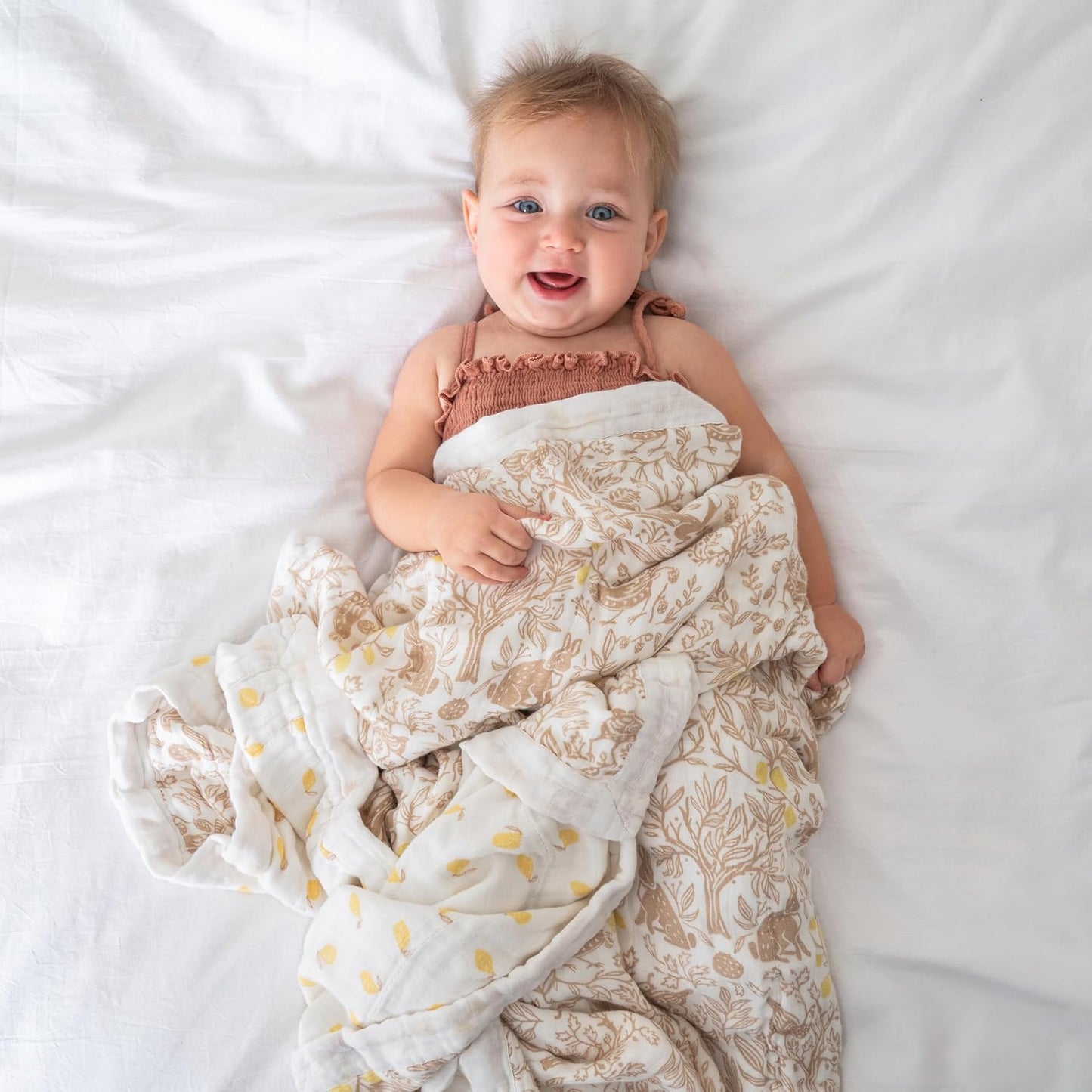 Silky Soft Bamboo Viscose Baby Blanket, Crib Bedding for Newborn Baby and Toddler, Nursery Blanket for Boys and Girls, Baby Registry and Shower Gift, Natural Woodland