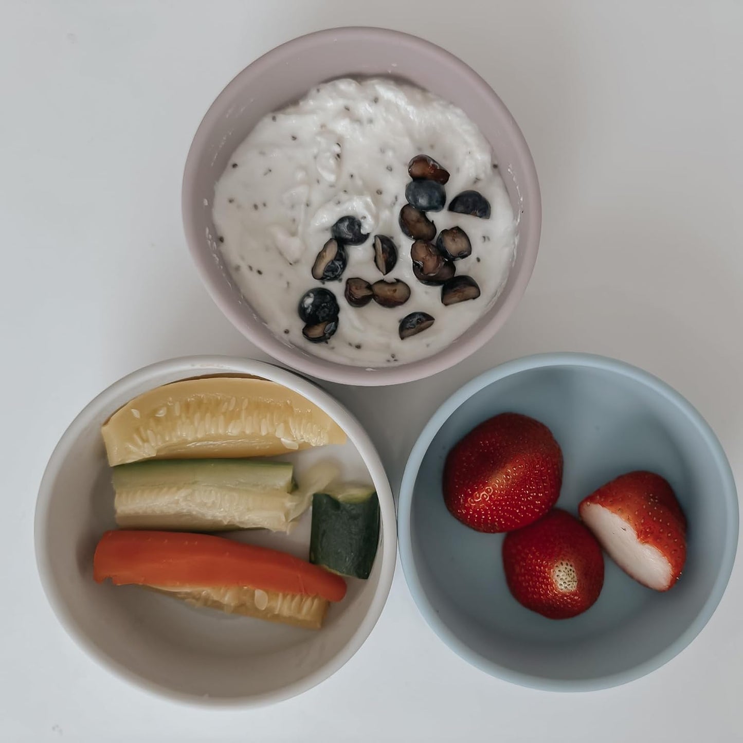 Nouka Suction Bowl | 100% Food-Grade Silicone | Comes with a Tab Lifts & Suction Base | Non-Slip & Soft | Dishwasher Friendly | Bloom | Size 320Ml