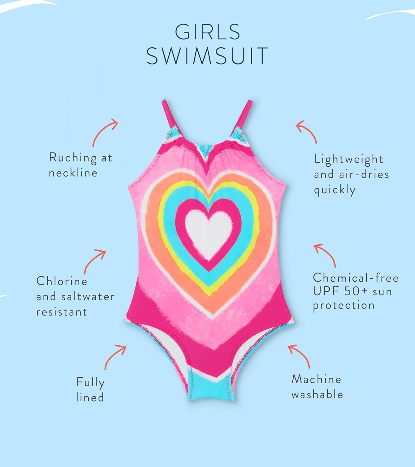 Girls One Piece Swimsuit