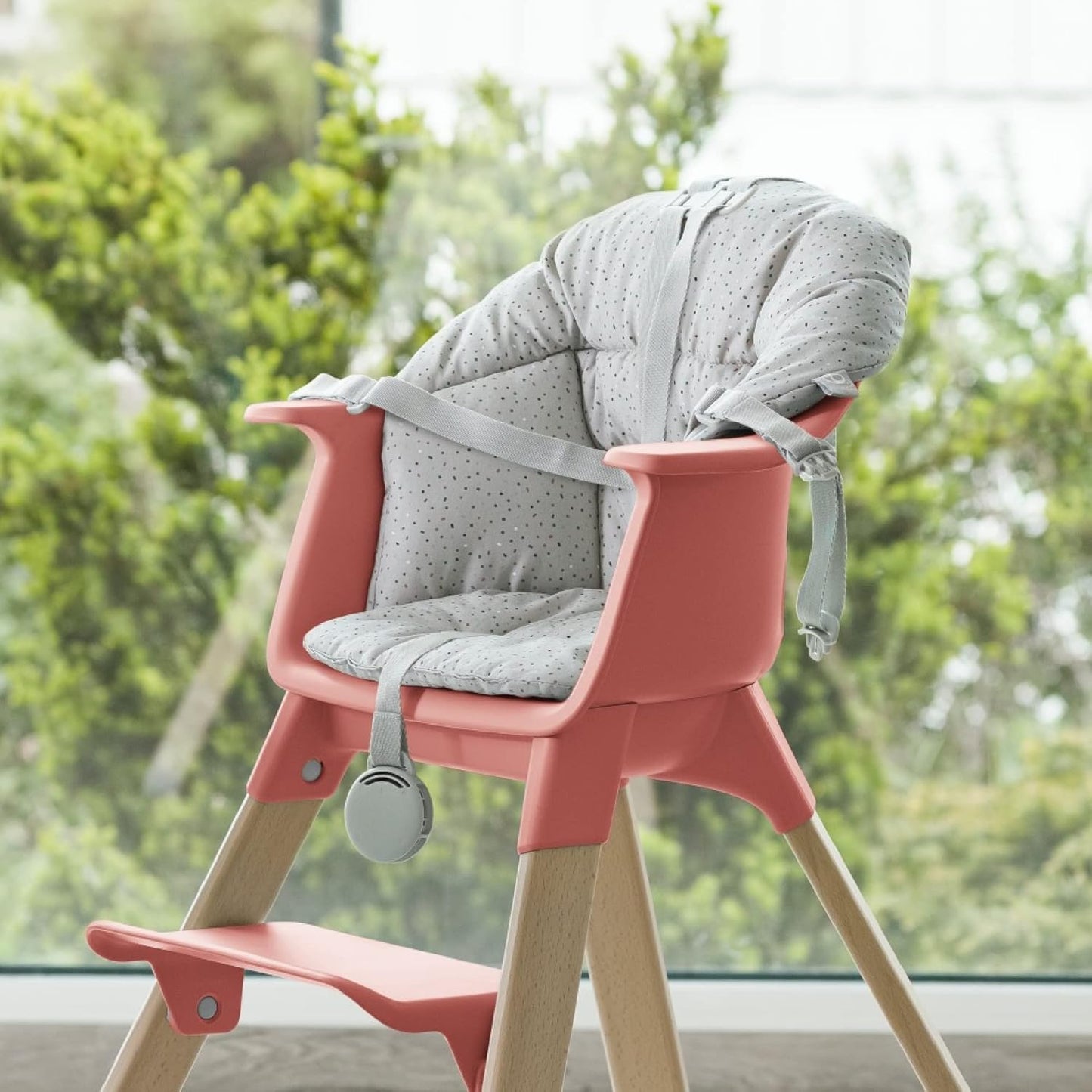 Clikk Cushion, Grey Sprinkles - Compatible with Clikk High Chair - Provides Support for Babies - Made with Organic Cotton - Reversible & Machine Washable - Best for Ages 6-36 Months