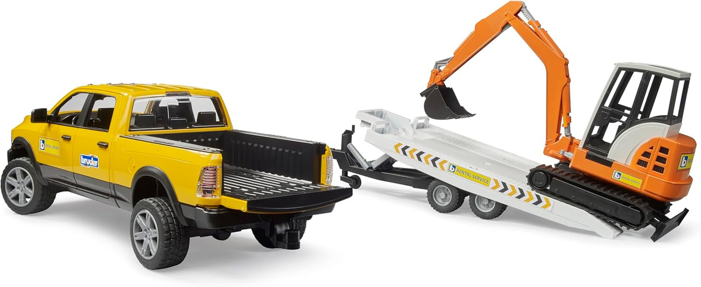 02546 Ram Rental Service with Trailer and Mini Excavator