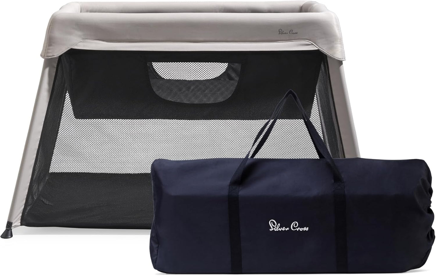 Slumber 3-In-1 Travel Crib - Multi-Use, Converts from Bassinet to Crib to Playard - Portable, Lightweight, Easy to Pack with Comfortable Mattress, for Infants to Toddlers, Stone