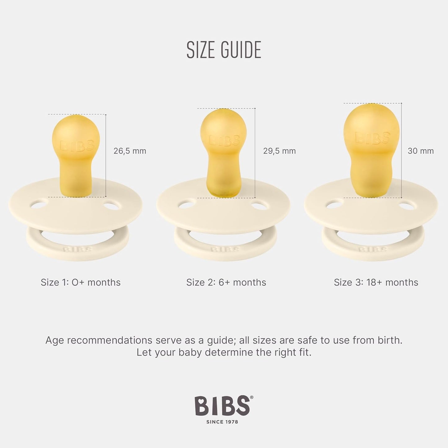 Baby Pacifiers | Bpa-Free Natural Rubber Pacifier | Made in Denmark | Set of 2 Soothers (Mustard/Ivory, 0-6 Months)