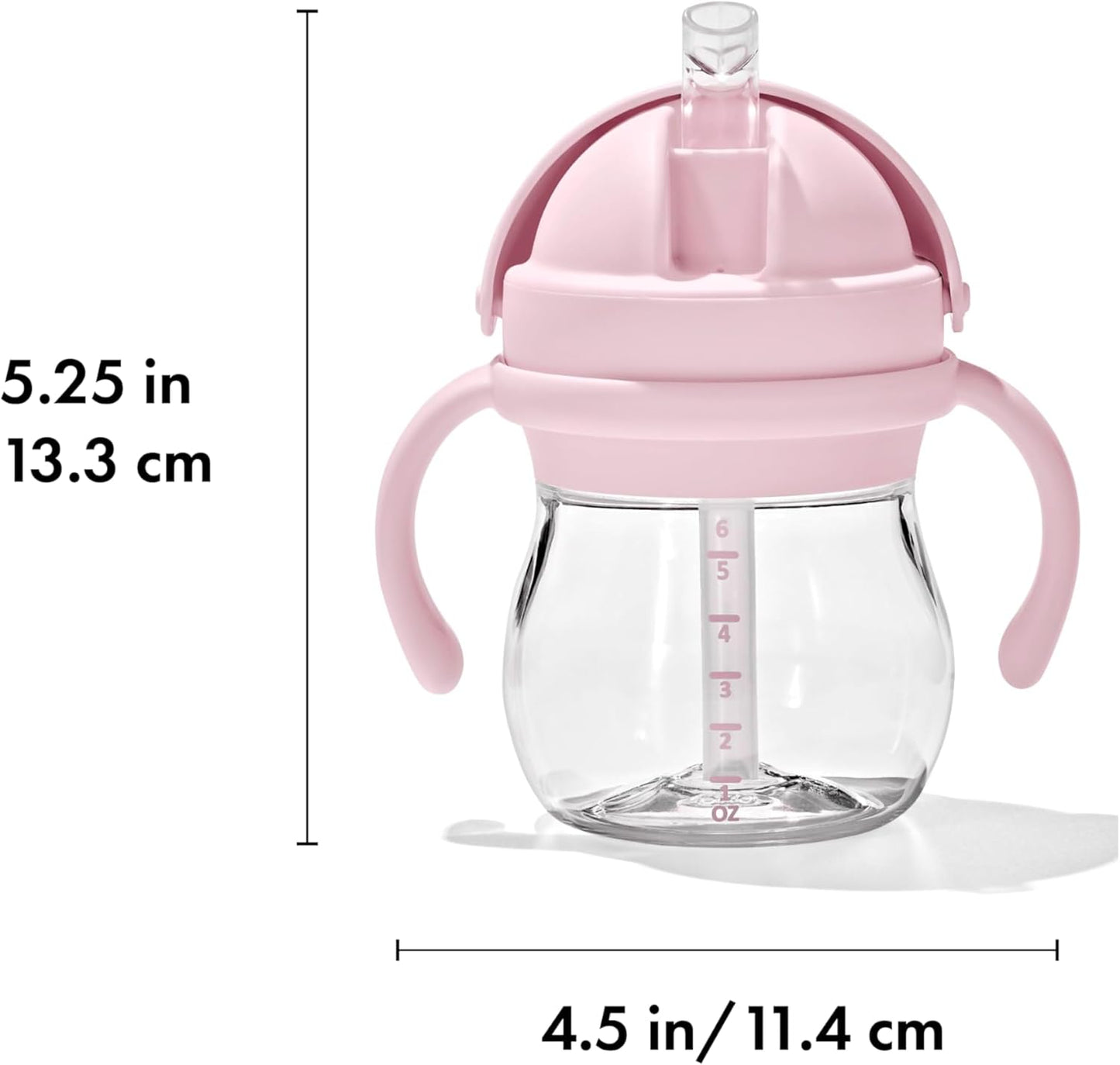 Tot - 6 Oz Transitions Straw Cup with Removable Handles - Spill-Proof Sippy Cup for Toddler from 4 Months and up - Blossom - 63164100