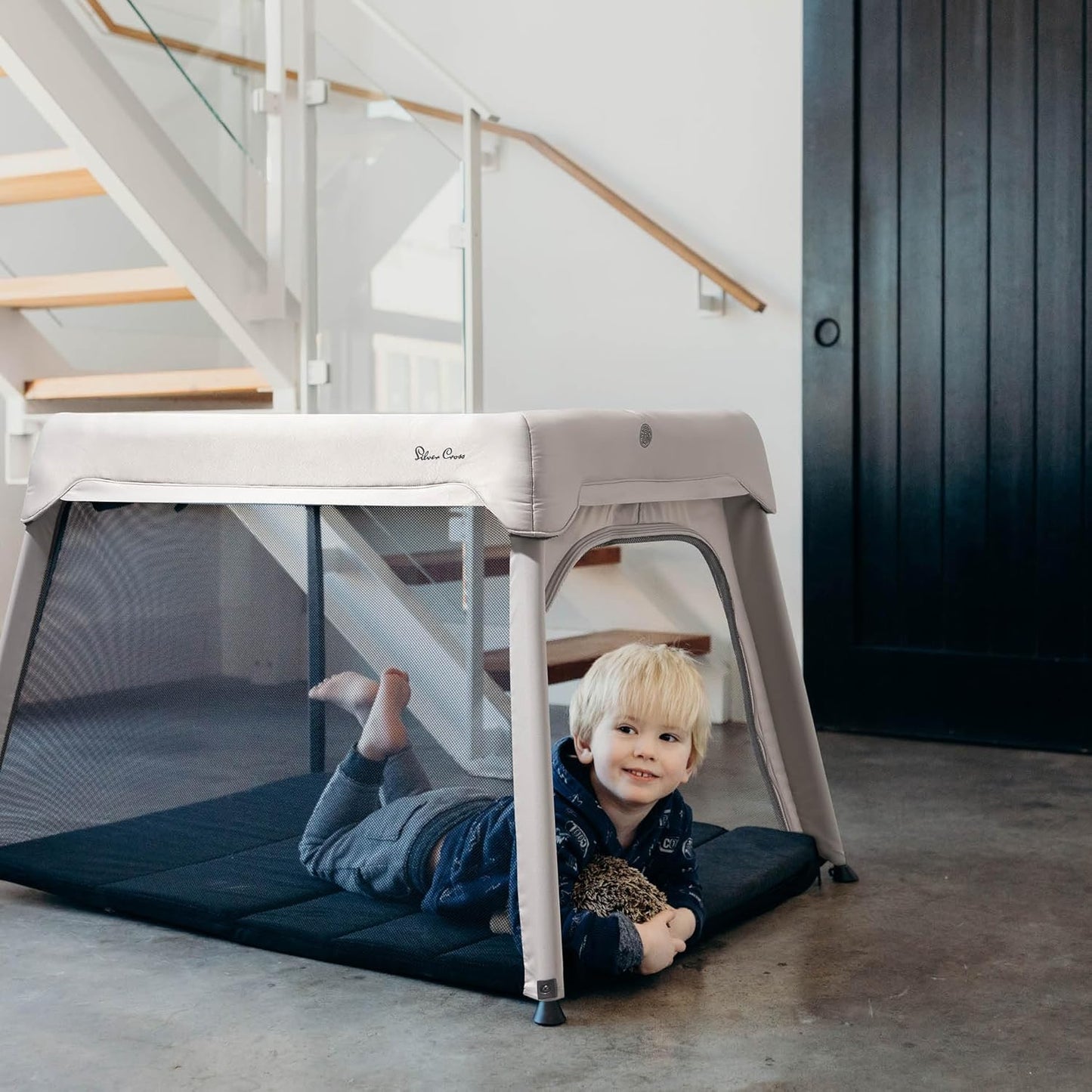 Slumber 3-In-1 Travel Crib - Multi-Use, Converts from Bassinet to Crib to Playard - Portable, Lightweight, Easy to Pack with Comfortable Mattress, for Infants to Toddlers, Stone