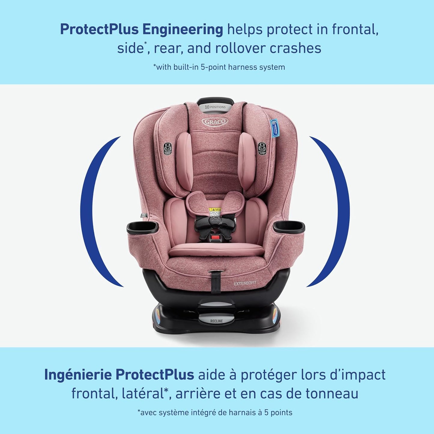 Extend2Fit Convertible Car Seat, 2-In-1 Forward & Rear-Facing Baby Car Seat, 1.8-30 Kg (4-65 Lb), Talia