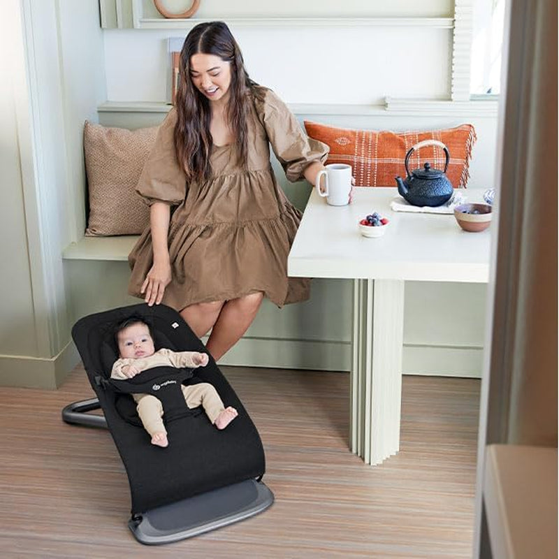 Evolve 3-In-1 Bouncer, Adjustable Multi Position Baby Bouncer Seat, Fits Newborn to Toddler, Onyx Black