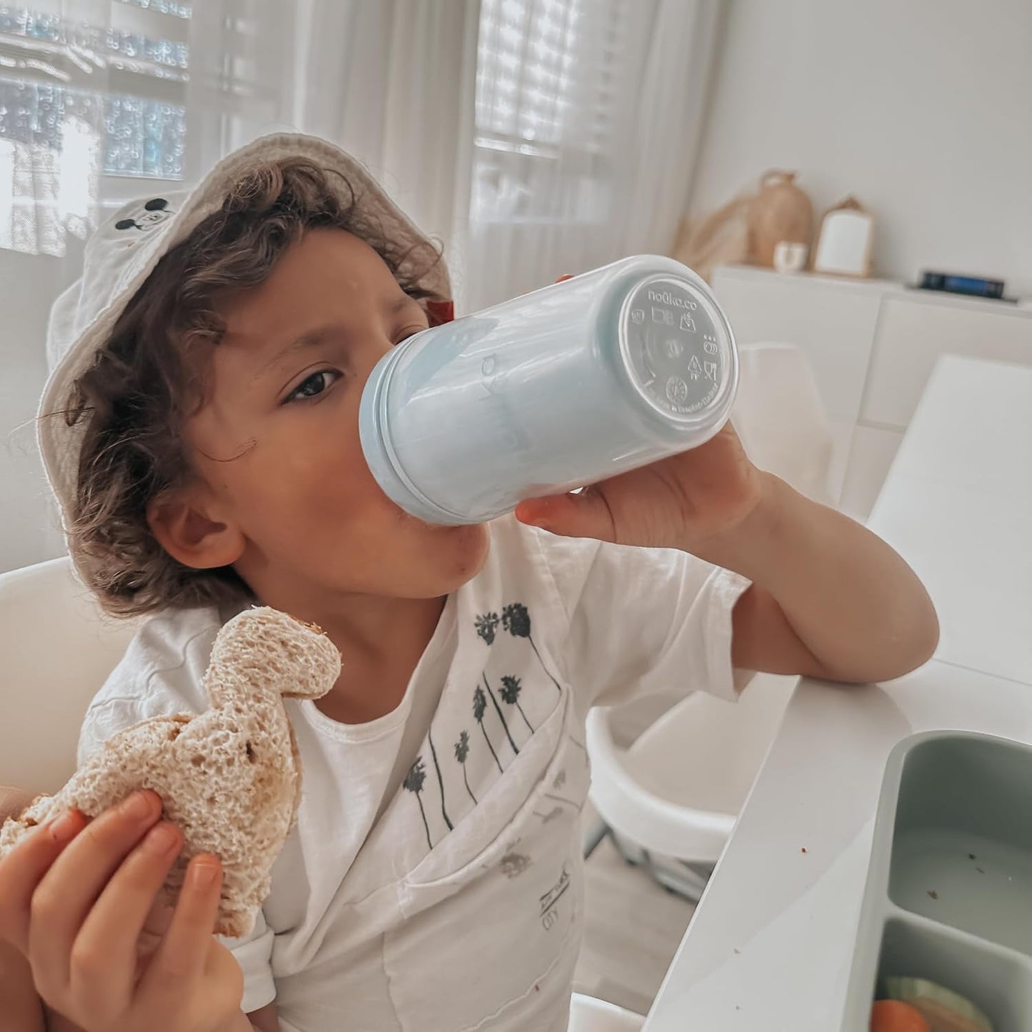 Nouka Insulated and Non-Spill Sippy Cup | Leak Proof and Easy Grip | Keeps Drinks Hot or Cold | Soft Sand