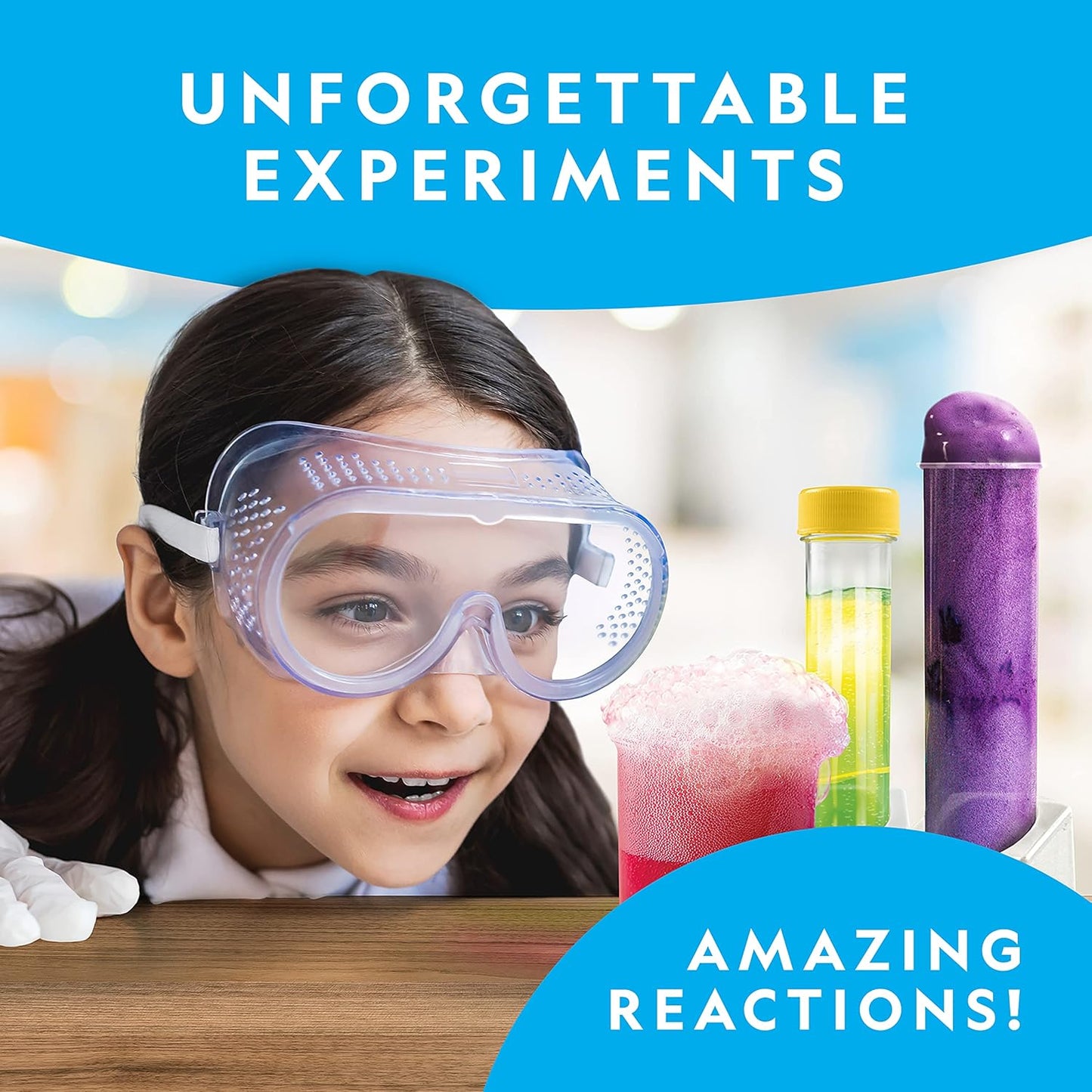 Chemistry Set for Kids - Chemistry Kit with 20 Science Experiments, Make Glowing Worms, Fizzy Solutions and More, Great Chemistry Gift for Girls and Boys