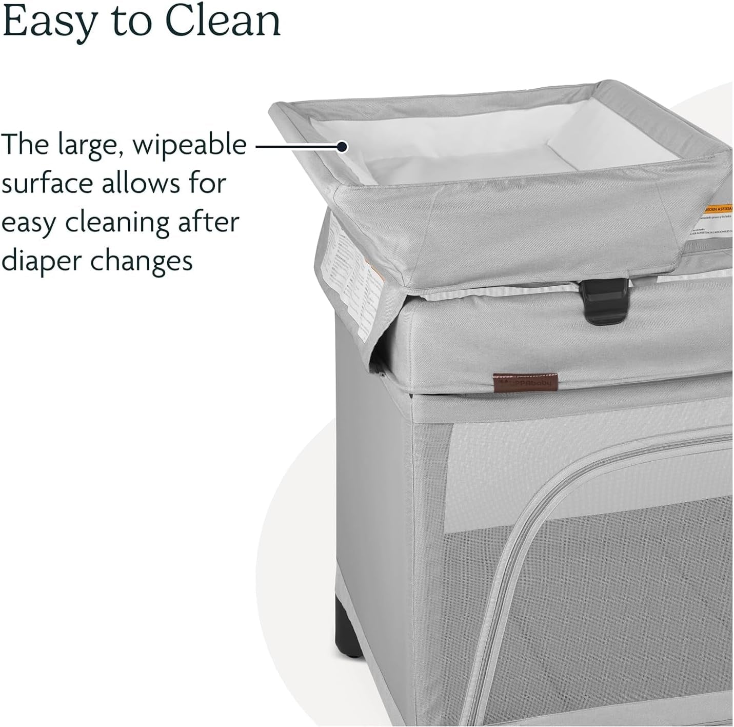Remi Changing Station/Wipeable Surface/Simple Attachment and Storage/Jake (Charcoal)