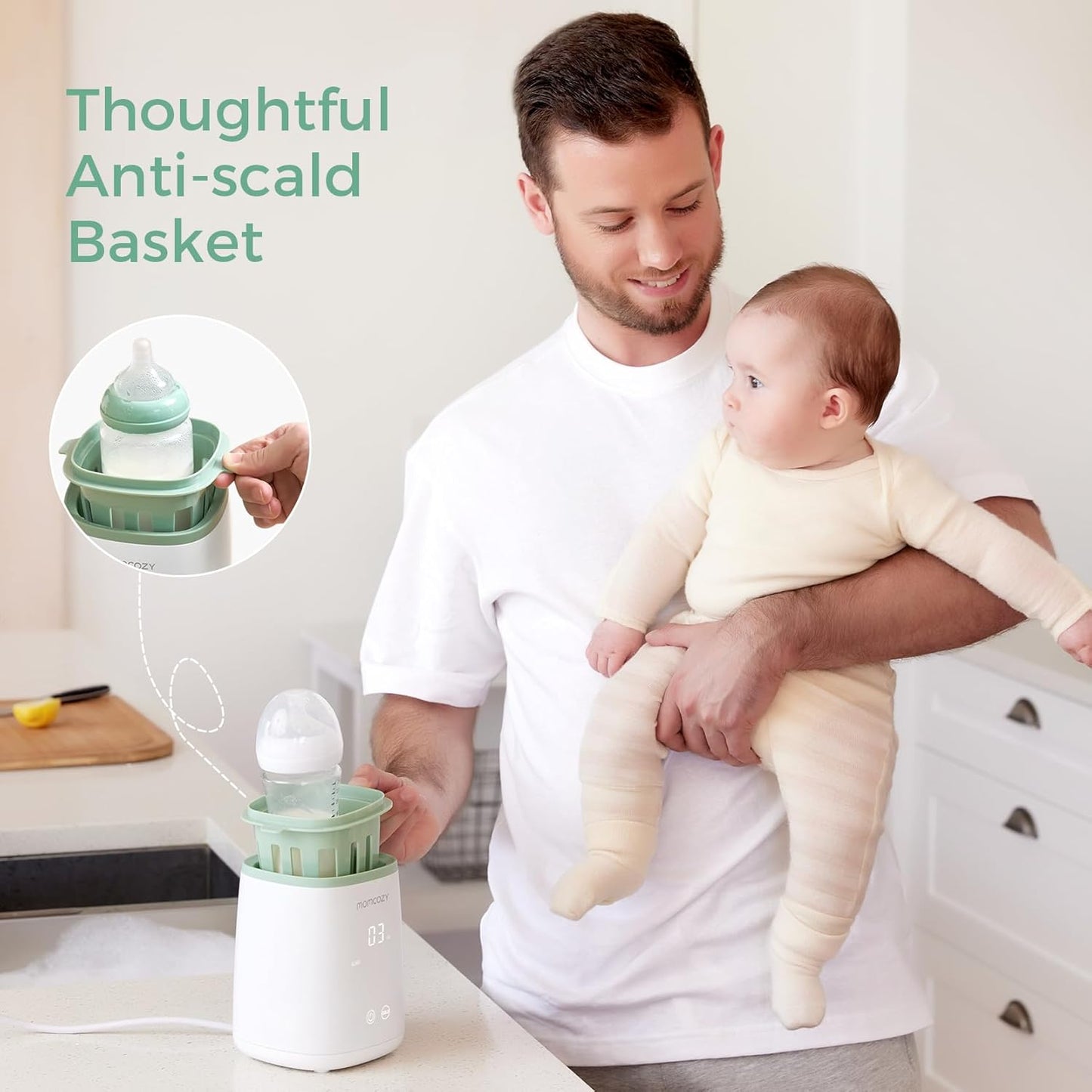 Smart Baby Bottle Warmer & Steam Bottle Sterilizer, Fast Baby Milk Warmer with Accurate Temperature Control and Automatic Shut-Off, Multifunctional Bottle Warmers for Breastmilk or Formula