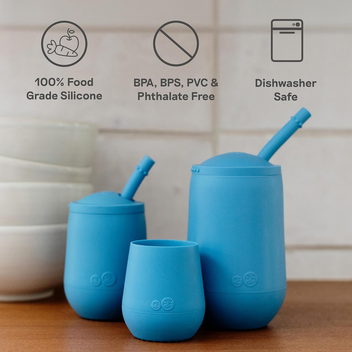 Developmental Cup Set - 100% Silicone Training Cups for Infants + Toddlers - Designed by a Pediatric Feeding Specialist (Blush)