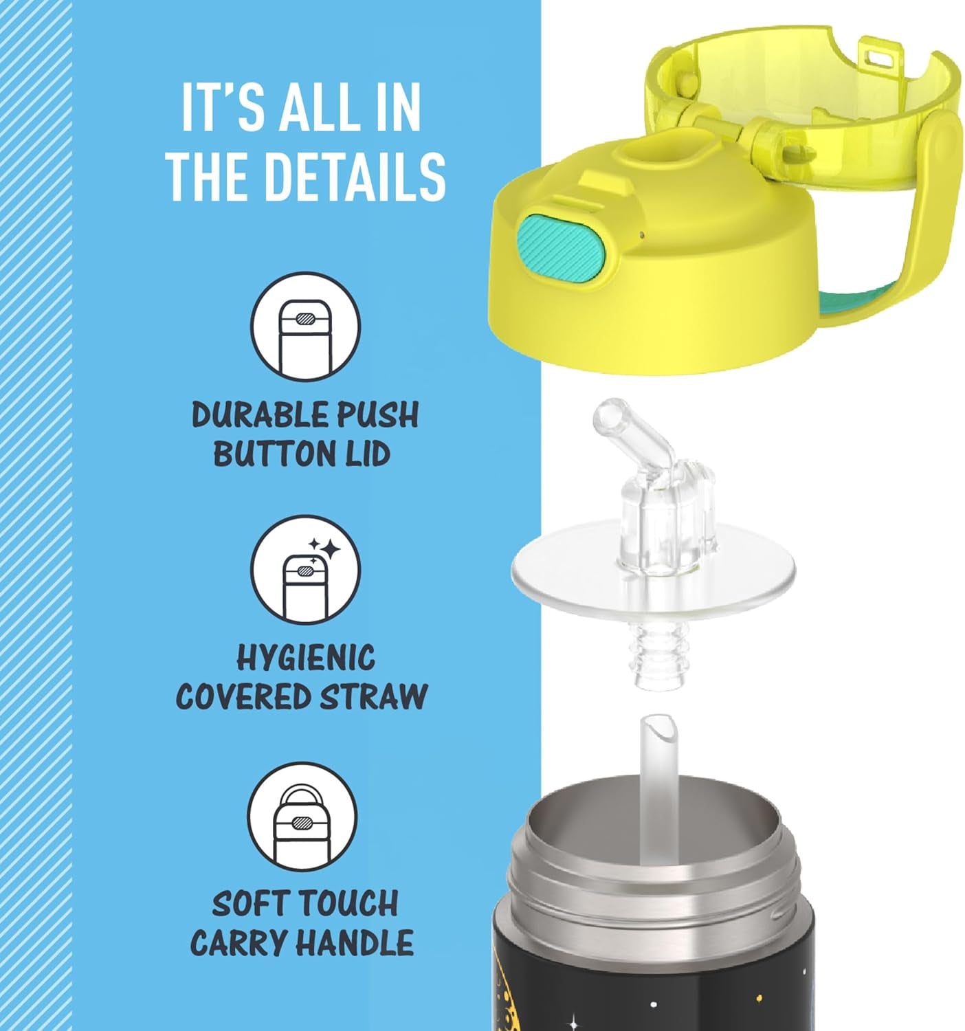 FUNTAINER 14 Ounce Stainless Steel Vacuum Insulated Bottle, Out of This World