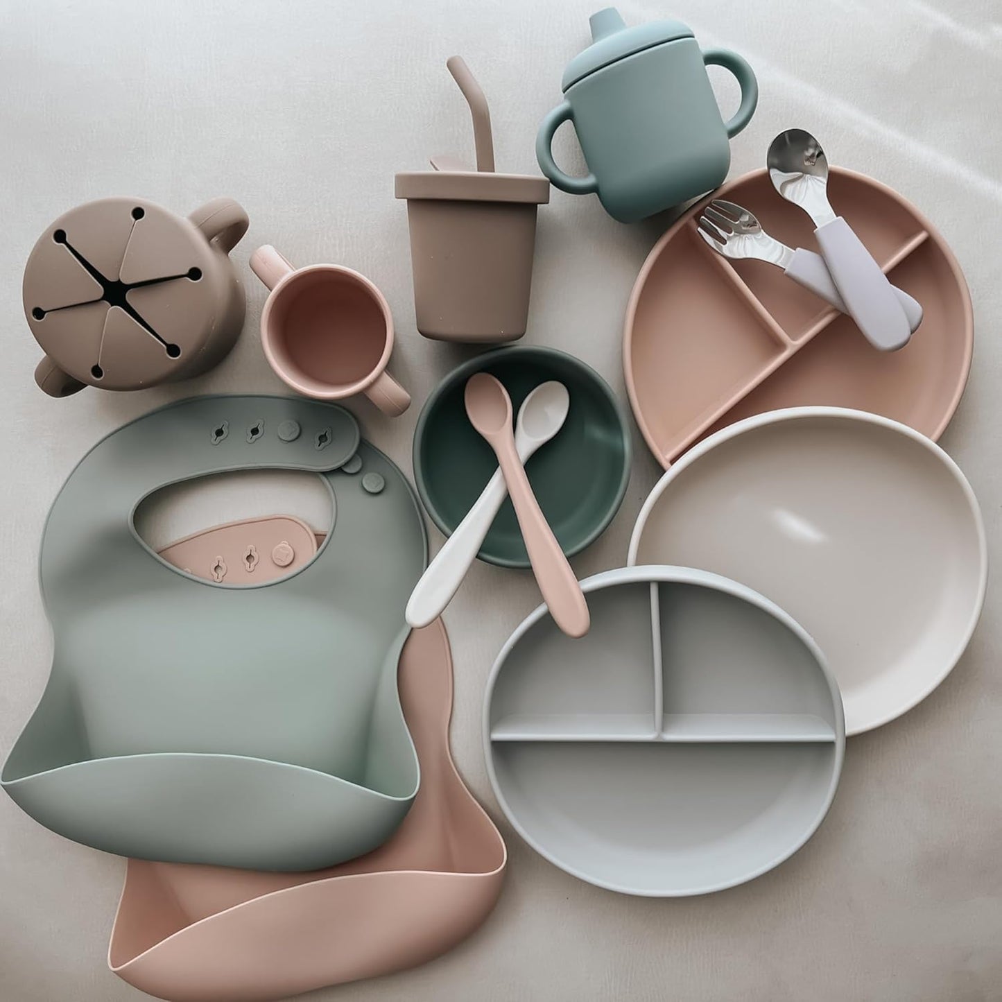 Nouka Suction Bowl | 100% Food-Grade Silicone | Comes with a Tab Lifts & Suction Base | Non-Slip & Soft | Dishwasher Friendly | Bloom | Size 320Ml
