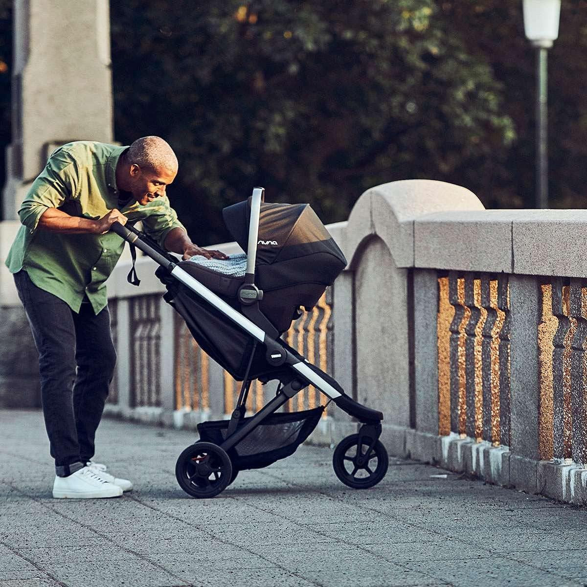 Spring Stroller - Compact Baby Stroller Perfect for Everyday Use - Features 5-Point Harness, Lightweight and Compact Design, Vented Canopy with See-Through Mesh, Padded Reclining Seat Shadow Grey