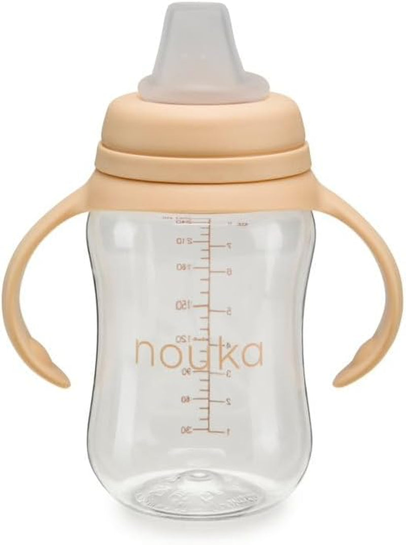 Nouka Soft Spout Tritan Sippy Cup | Leak Proof and Easy Grip | Removable Handles | Sunrise