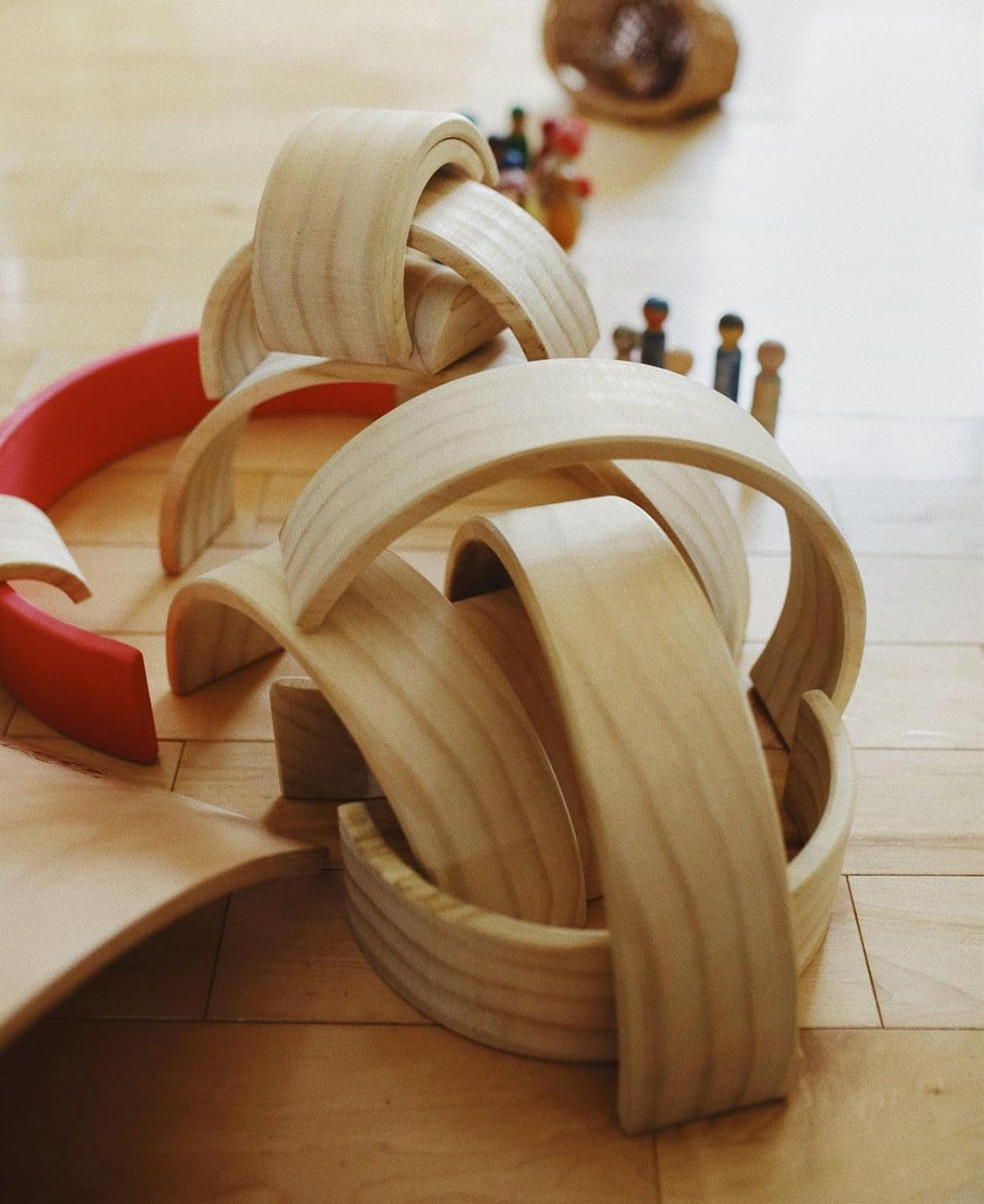Large Stackable Wooden Arches - Stacking and Play Toy for Toddlers and Children | Sustainable and Eco-Friendly (Natural)