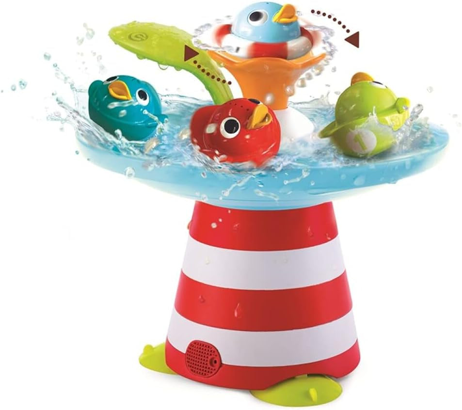 Bath Toy-Magical Duck Race with Auto Fountain, Water Pump, and 4 Racing Ducks