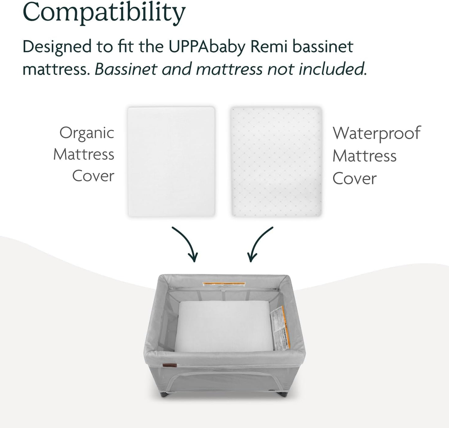 Bassinet Covers for Remi Playard - Secure Attachment - Soft and Comfortable - Machine Washable - Set of 2 - Organic