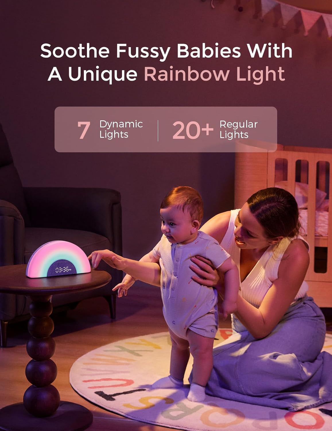 Dreamsync™ Baby Sound Machine, Night Light, APP Control Baby Sleep Trainer, Routine Builder, White Noise Machine with 34 Soothing Sounds, Wake up Light Sunrise Alarm Clock, Wireless Speaker