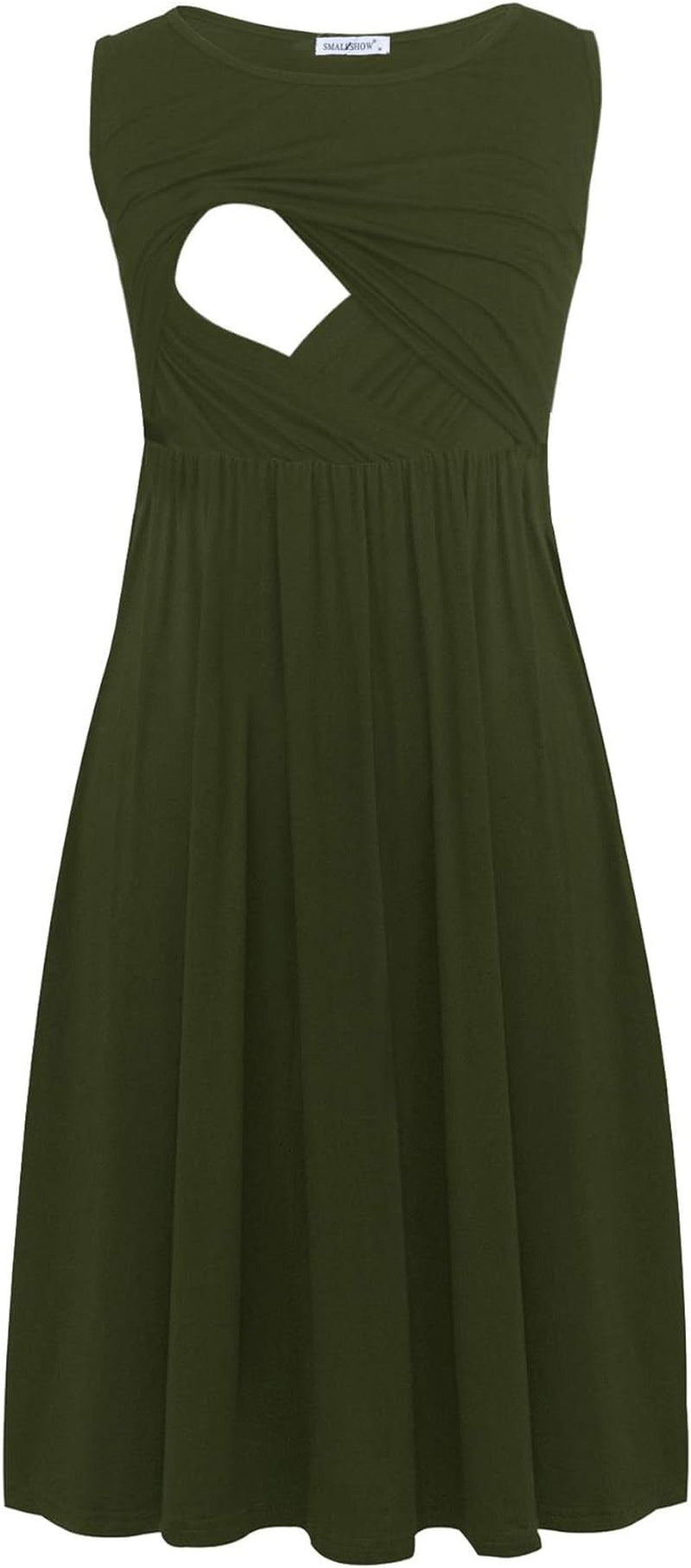 Women'S Sleeveless Nursing Dresses Patchwork Maternity Breastfeeding Dress
