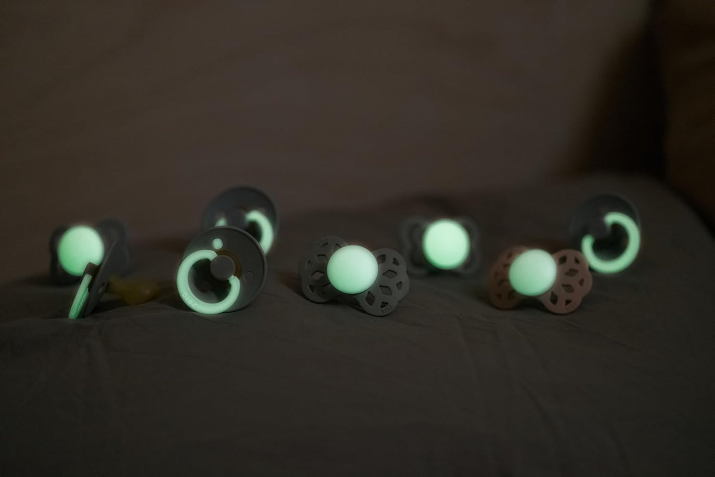 Colour Glow 2 Pack Pacifiers - BPA Free | Made in Denmark | Sand Glow/Iron Glow | Size 6-18 Months