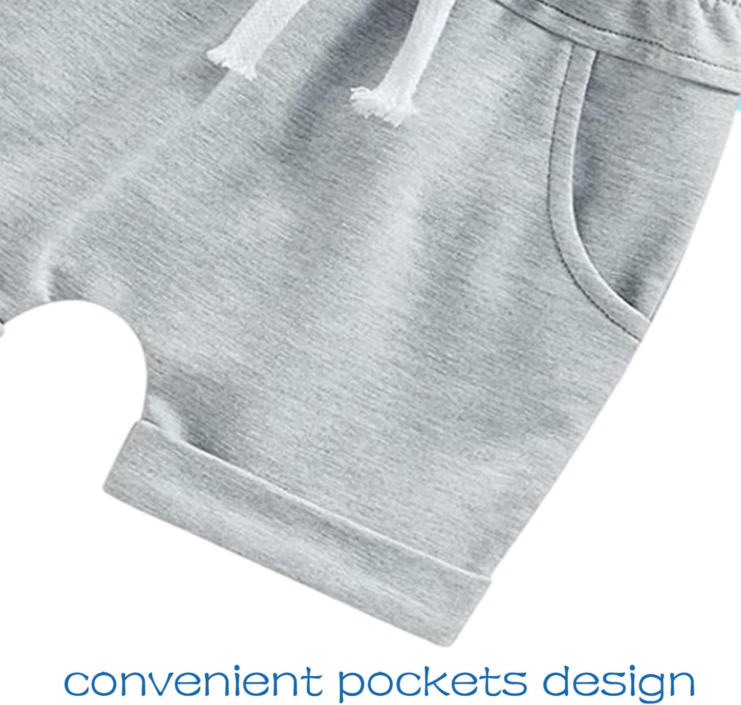 Toddler Baby Boy Summer Clothes Infant Boys Short Sets Letter Print T-Shirt Short Sleeve Outfits with Pocket 6M-4Y