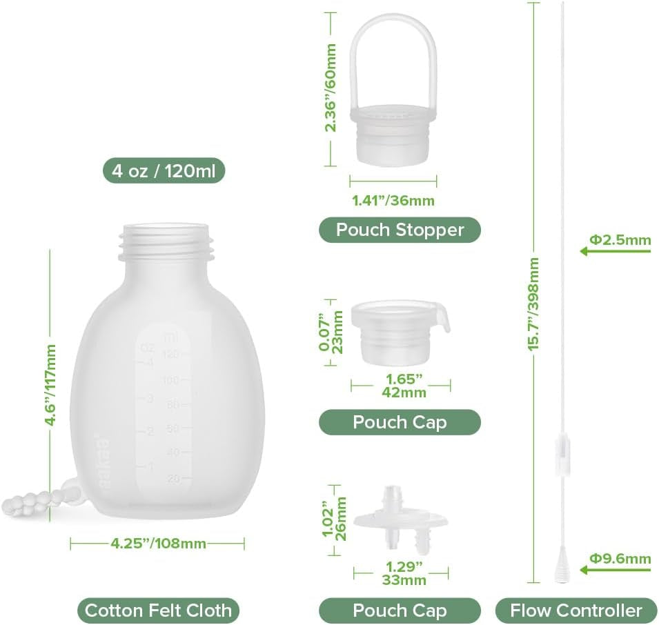 Supplemental Feeding Tube & Pouch Set,Baby Supplemental Nursing System,Sns Breastfeeding System,Food Grade Silicone