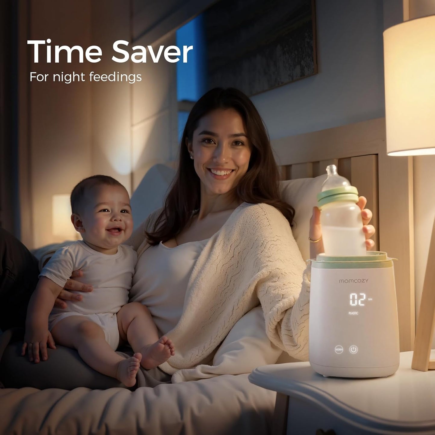 Smart Baby Bottle Warmer & Steam Bottle Sterilizer, Fast Baby Milk Warmer with Accurate Temperature Control and Automatic Shut-Off, Multifunctional Bottle Warmers for Breastmilk or Formula