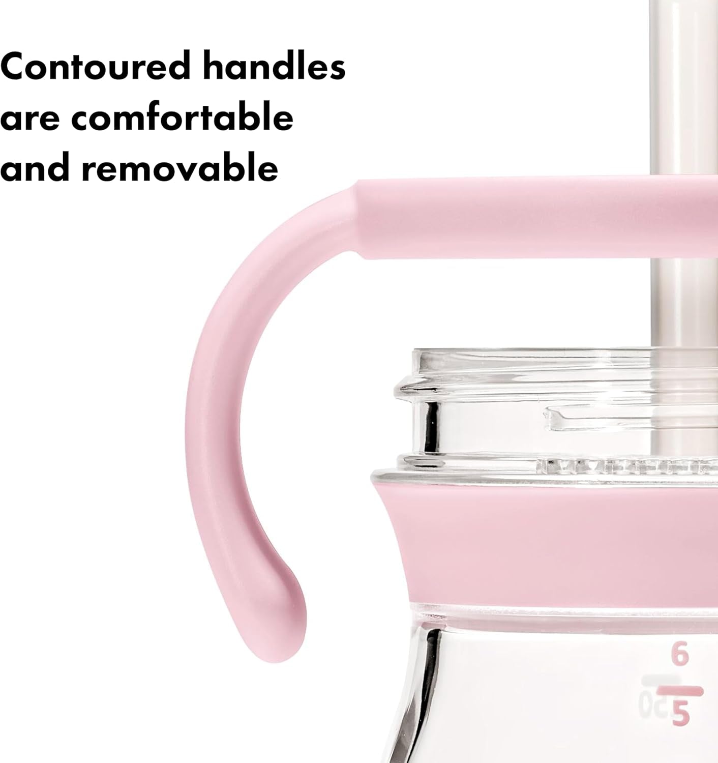 Tot - 6 Oz Transitions Straw Cup with Removable Handles - Spill-Proof Sippy Cup for Toddler from 4 Months and up - Blossom - 63164100