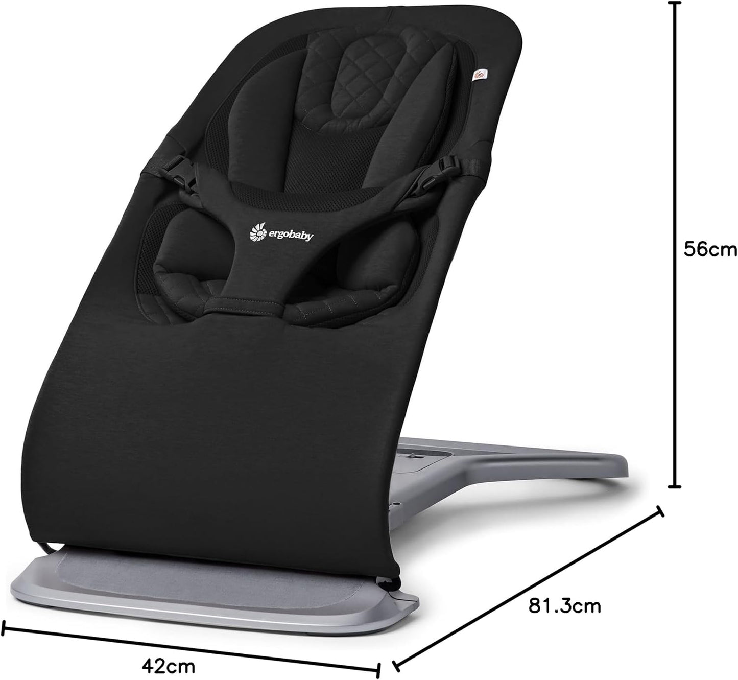 Evolve 3-In-1 Bouncer, Adjustable Multi Position Baby Bouncer Seat, Fits Newborn to Toddler, Onyx Black