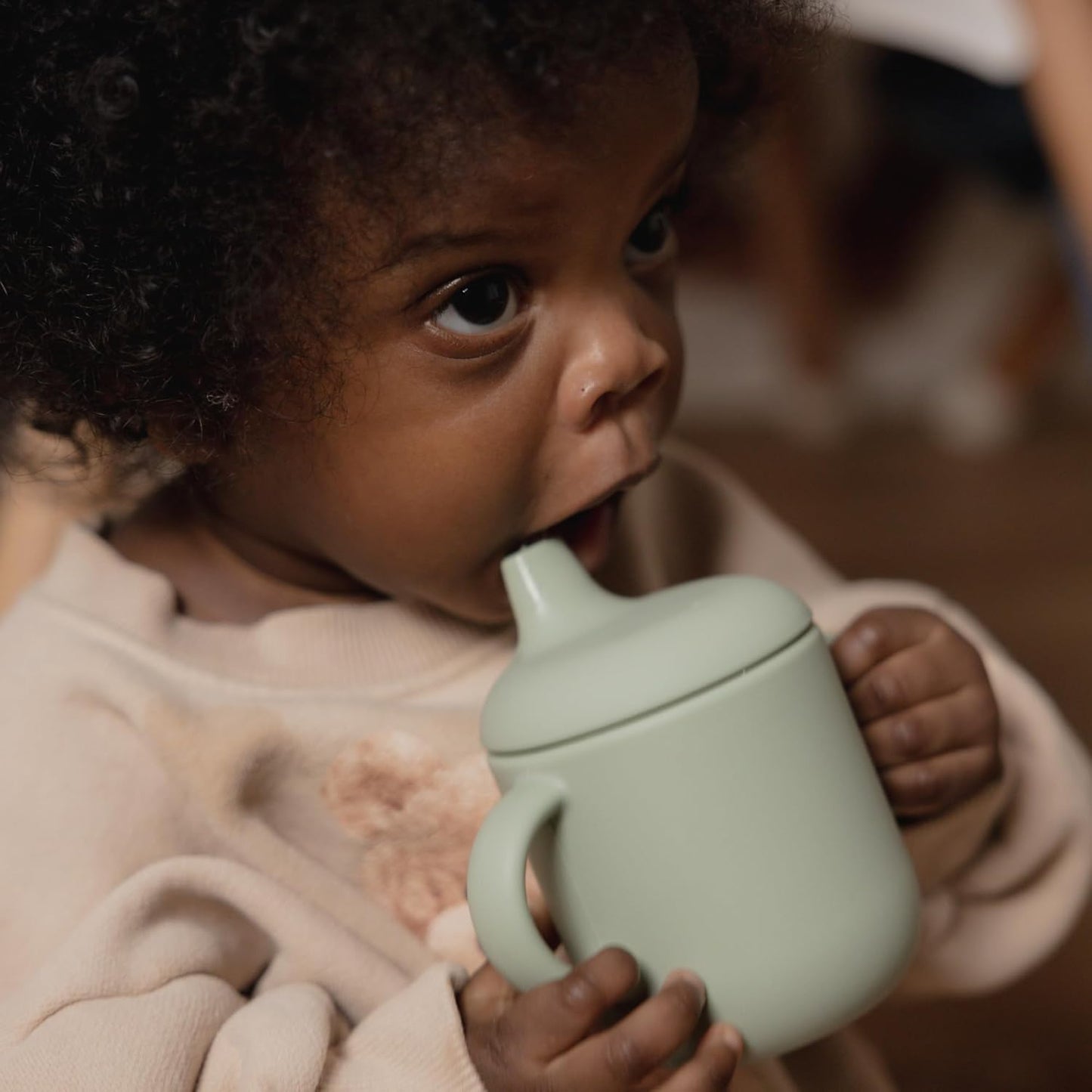 Nouka Non-Spill Sippy Cup | 100% Food-Grade Silicone | Easy Grip Double Handles | Non-Slip & Soft | Dishwasher Friendly | Fern | Size 6 Oz