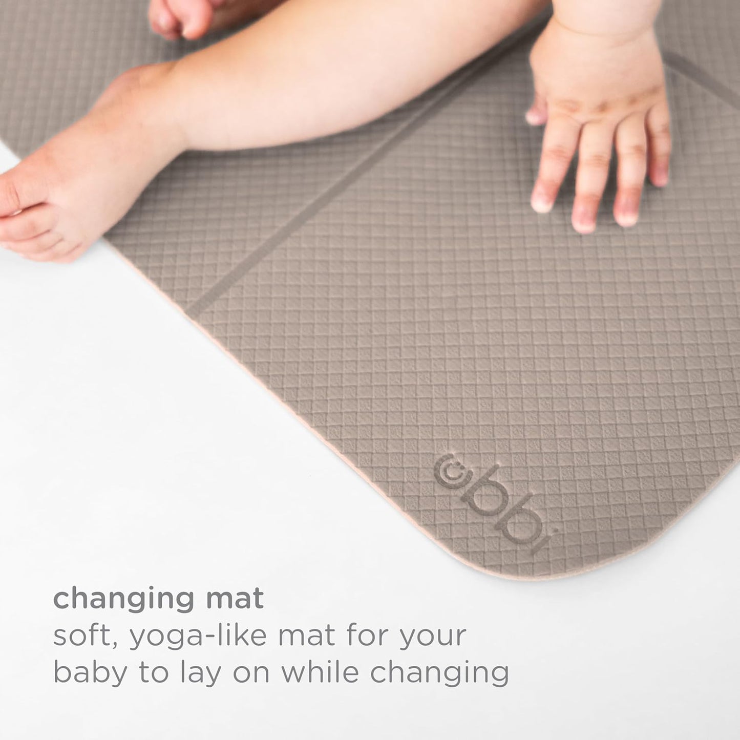 On-The-Go Folding Changing Baby Mat with Carrying Bag, Soft and Comfortable Diaper Bag Accessory Must Have for Newborns, Easy to Clean, Portable Changing Pad, Taupe