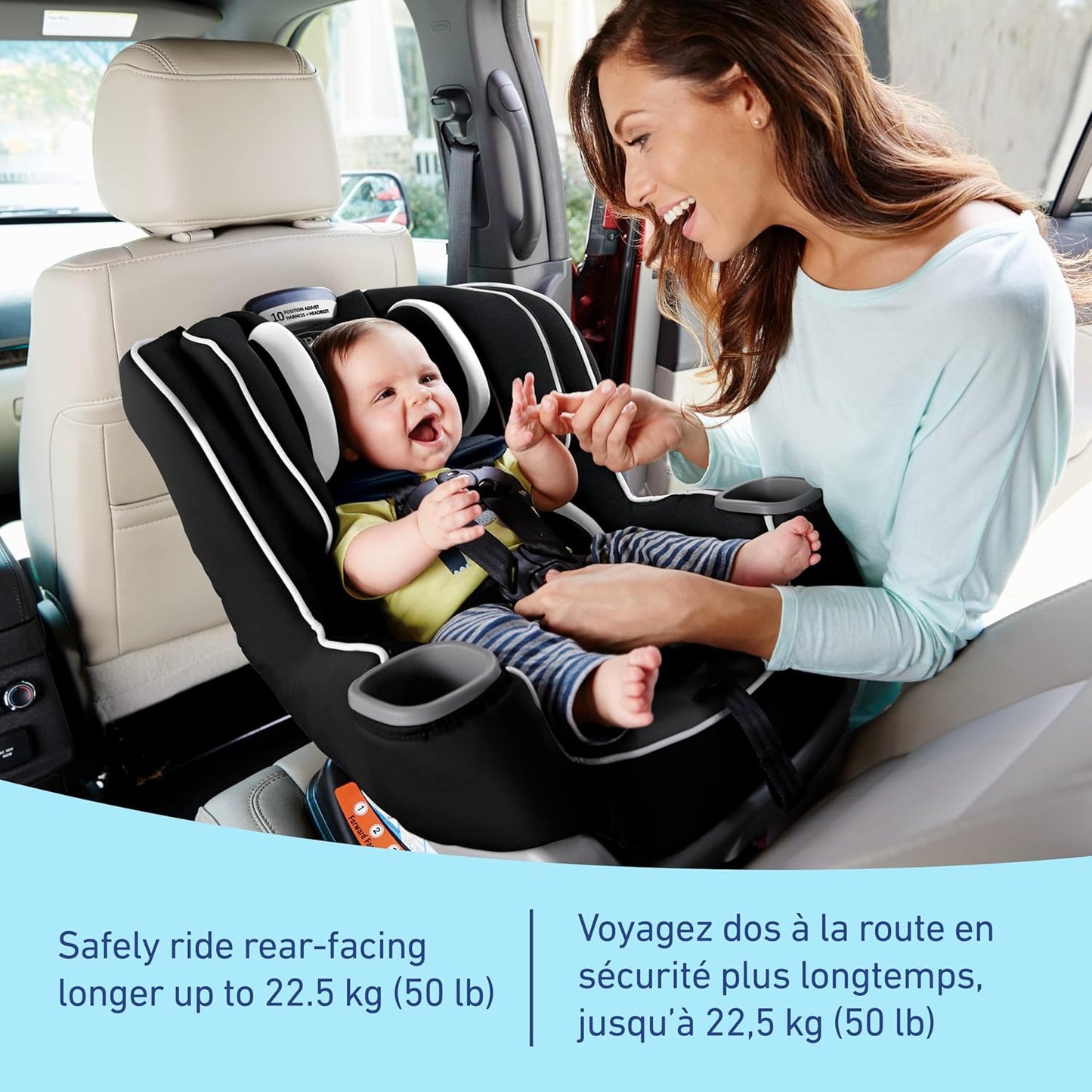 Extend2Fit Convertible Car Seat, 2-In-1 Forward & Rear-Facing Baby Car Seat, 1.8-30 Kg (4-65 Lb), Talia