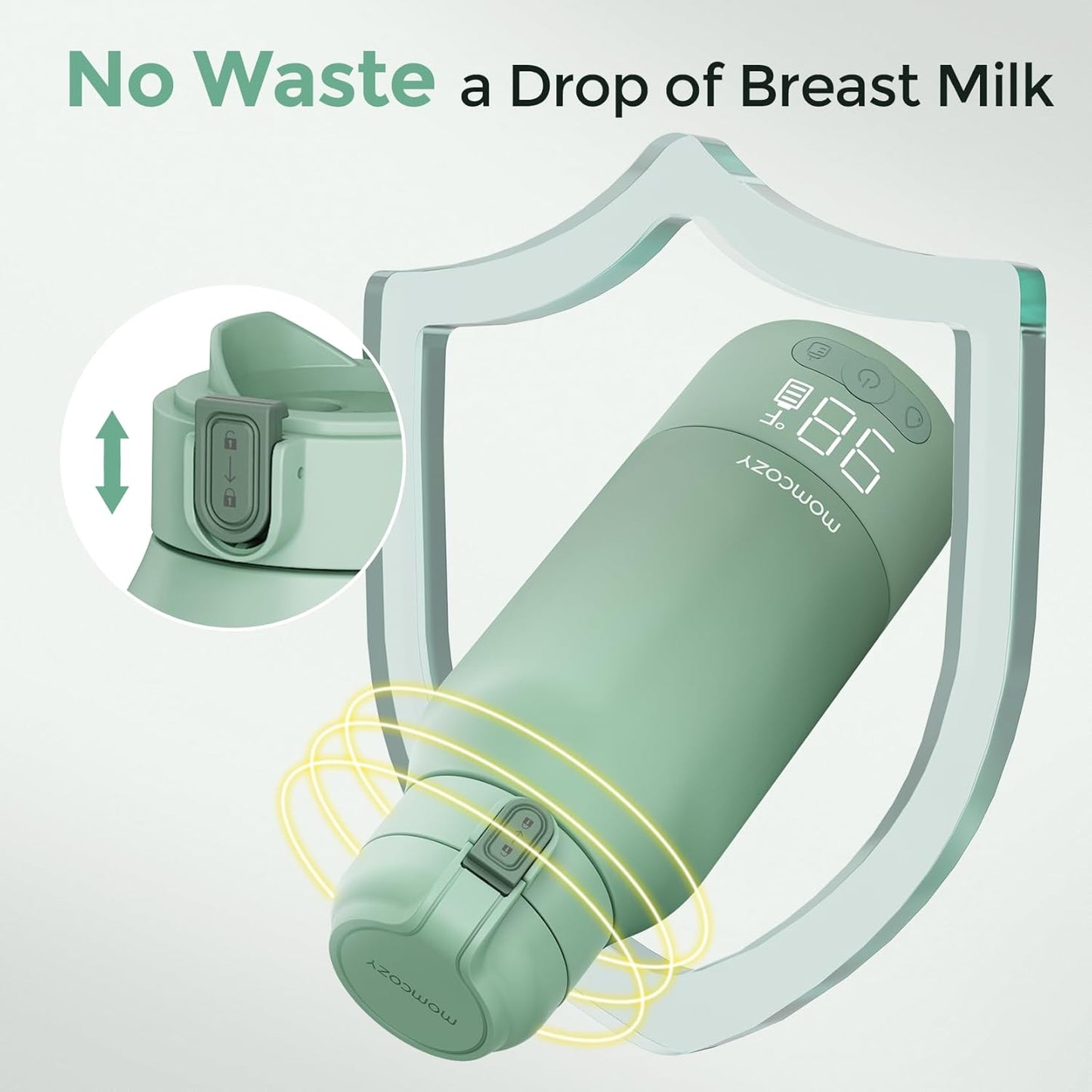 Portable Milk Warmer for Travel – Dual Heating for Breast Milk & Water, Fast Heating, Long Battery Life, 17 Oz Large Capacity for All-Day Feeding Convenience