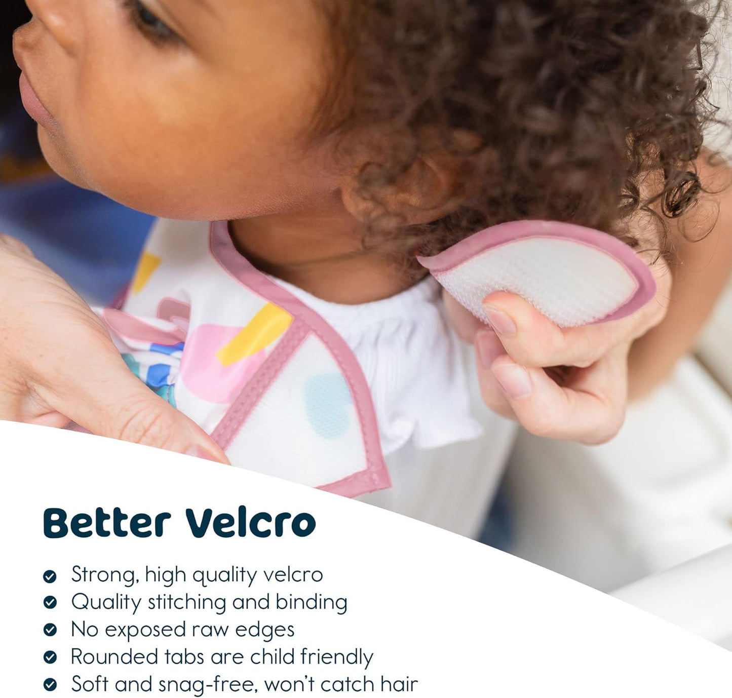 Mess Proof Baby Bib Waterproof Toddler and Baby Apron Bib Machine Washable Flutter