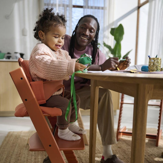 Tripp Trapp High Chair2 and Cushion with  Tray - Natural with Glacier Green Cushion