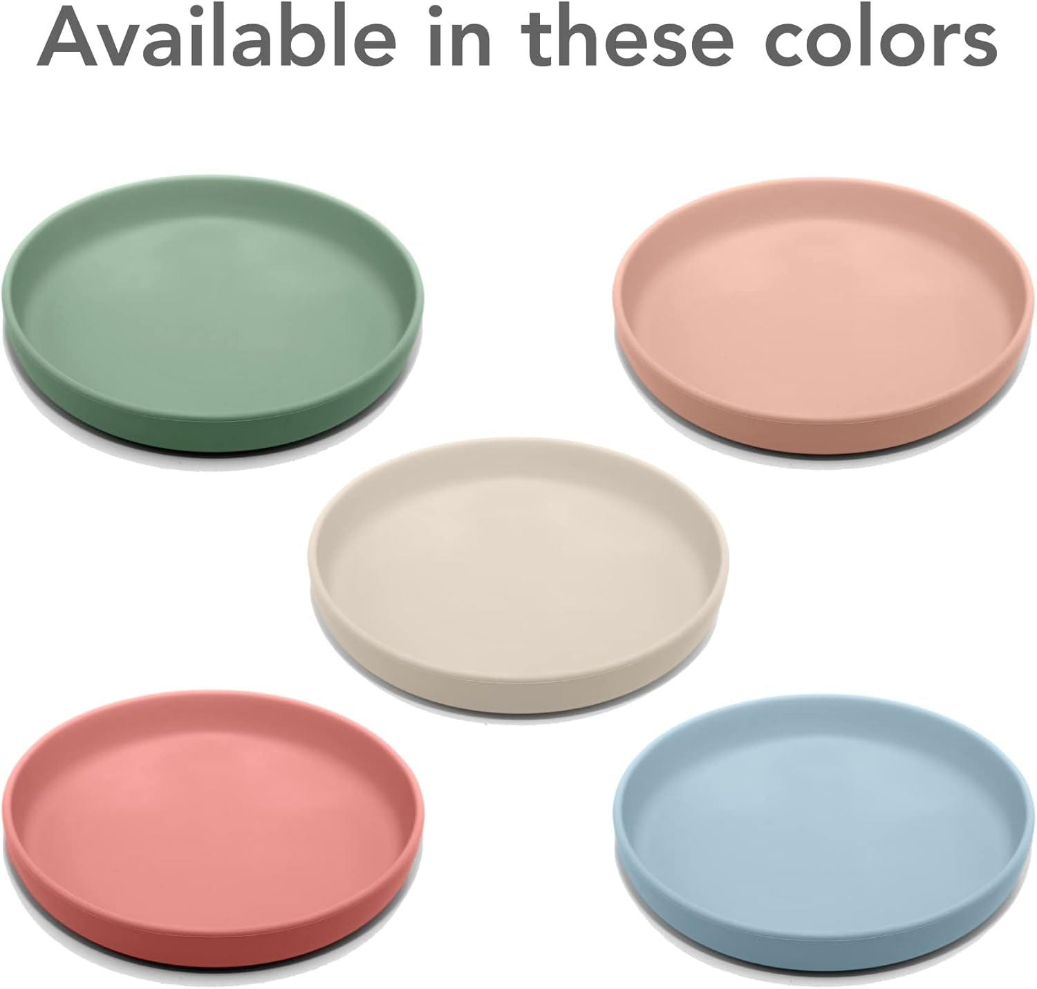 Nouka Flat Plate | 100% Food-Grade Silicone Baby Plates | Comes with a Lip Edge | Non-Slip & Soft | Dishwasher Friendly | Lily Blue | Size 7.5 In