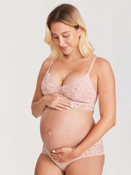Women'S Lace Nursing Bra Lace Bralette Padded No Underwire Maternity Bras Breastfeeding Pregnancy